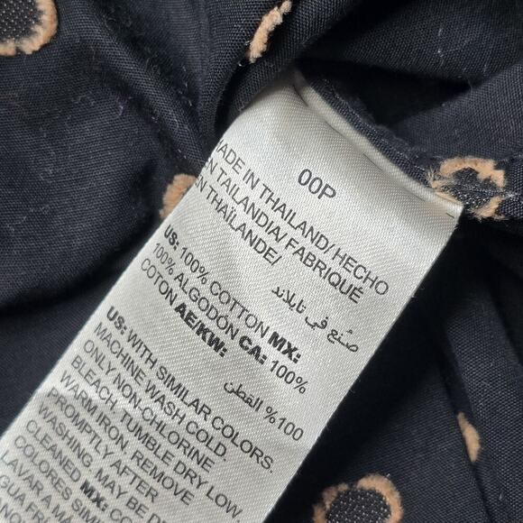 Chicos Black Gold Polka Dots No Iron 100% Cotton Blouse Size 00P (Size 0/2P) - Picture 12 of 12
